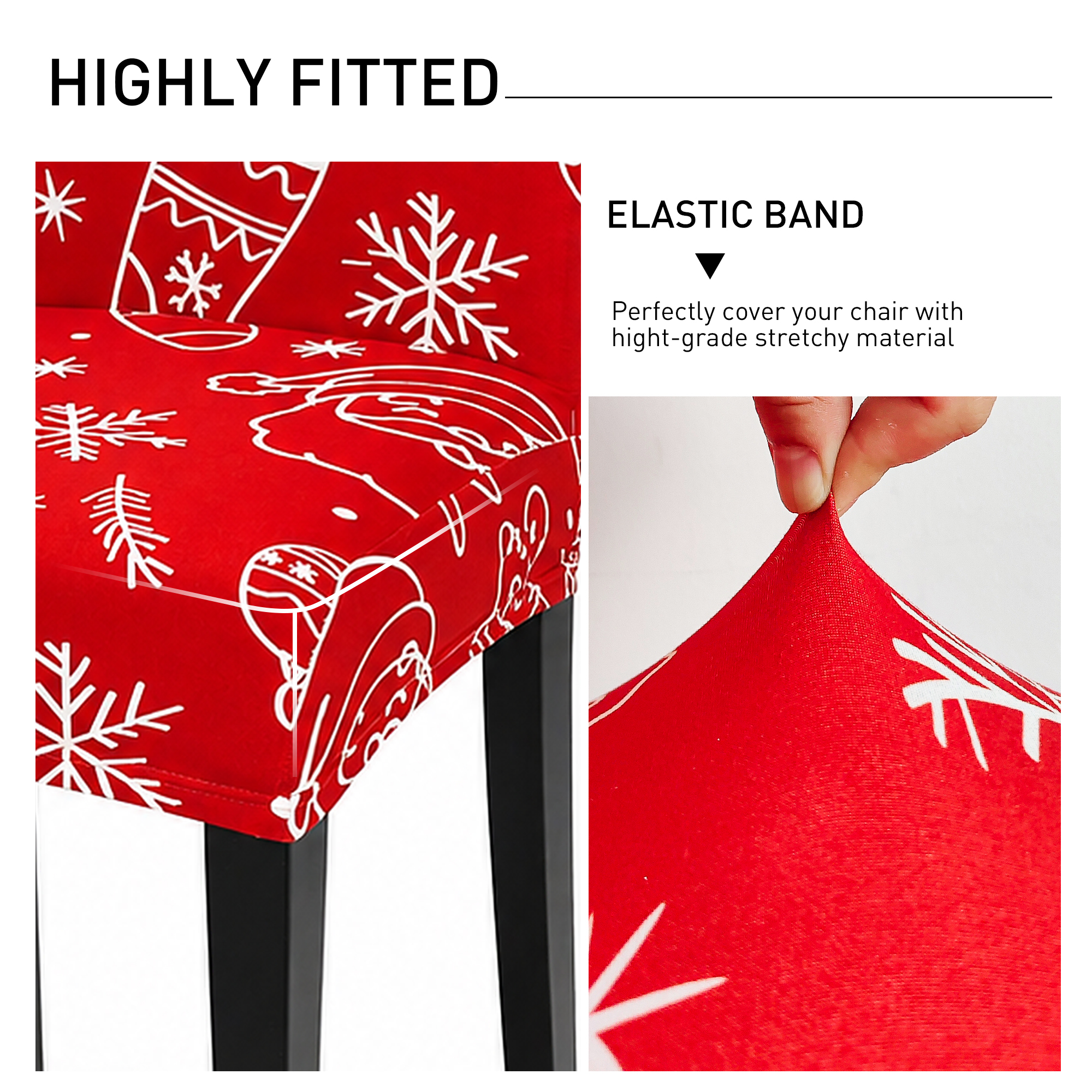 HOSIDECO Christmas Chair Cover Detail 2
